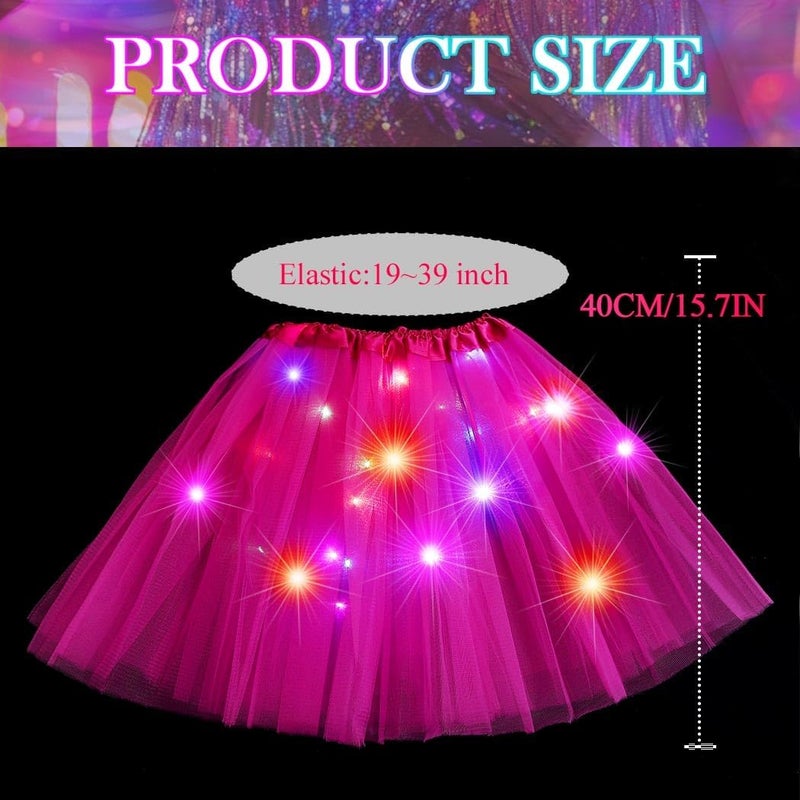 Nicute Light Up Tutu Led Layered Tulle Tutus Skirt for Women - Image 5